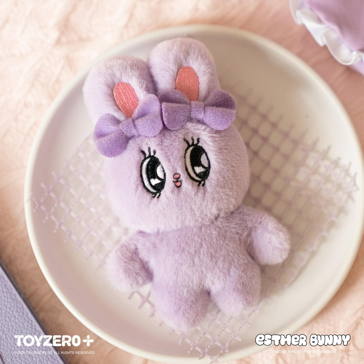 Esther Bunny - Hand in Hand with Friends Magnet Plush Keychain (Lavend